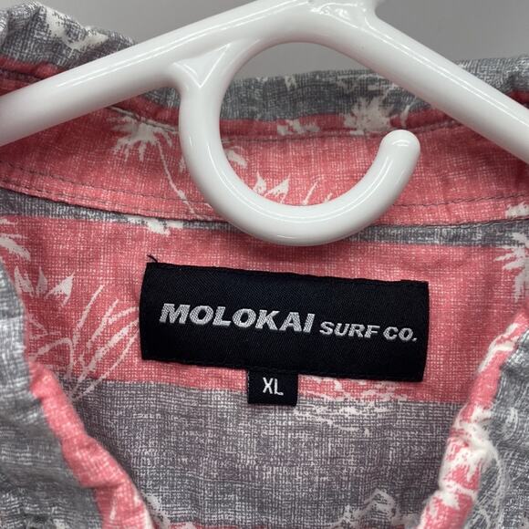 MOLOKAI Hawaiian Shirt Button Down Short Sleeve Striped vacation size XL - Picture 4 of 8